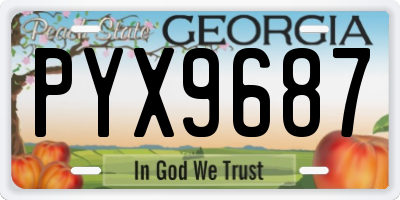 GA license plate PYX9687