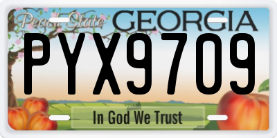 GA license plate PYX9709