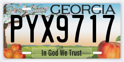 GA license plate PYX9717
