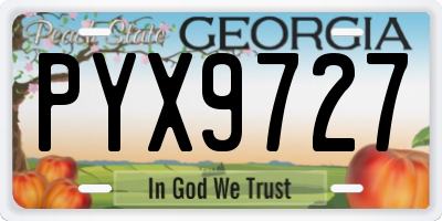 GA license plate PYX9727
