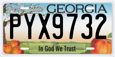 GA license plate PYX9732