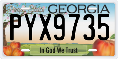 GA license plate PYX9735