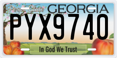GA license plate PYX9740