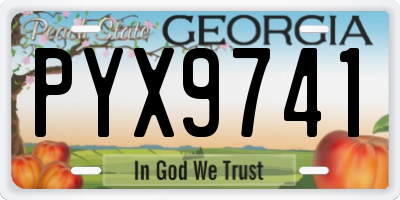 GA license plate PYX9741