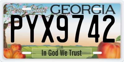 GA license plate PYX9742
