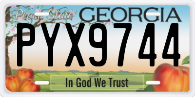 GA license plate PYX9744
