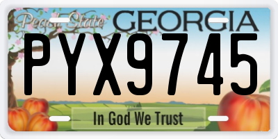 GA license plate PYX9745
