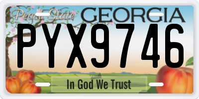 GA license plate PYX9746
