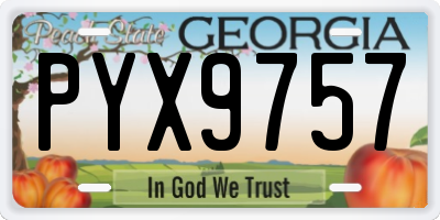 GA license plate PYX9757