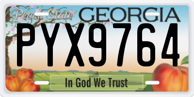 GA license plate PYX9764