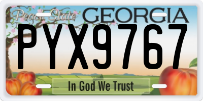 GA license plate PYX9767