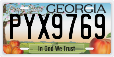 GA license plate PYX9769