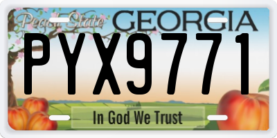 GA license plate PYX9771