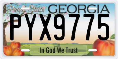 GA license plate PYX9775