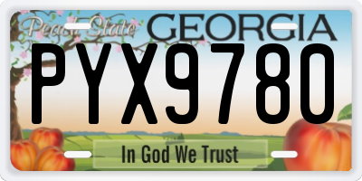 GA license plate PYX9780