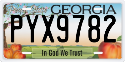 GA license plate PYX9782