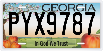 GA license plate PYX9787