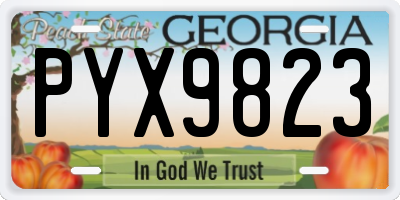 GA license plate PYX9823