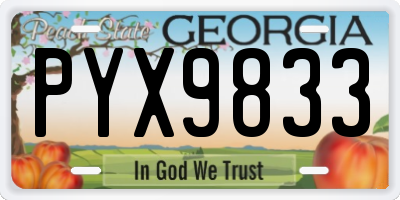 GA license plate PYX9833