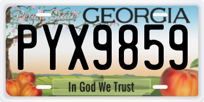 GA license plate PYX9859