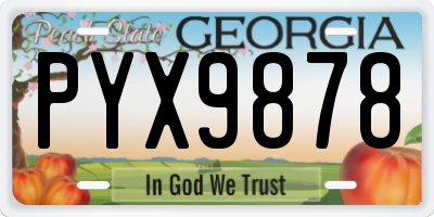 GA license plate PYX9878