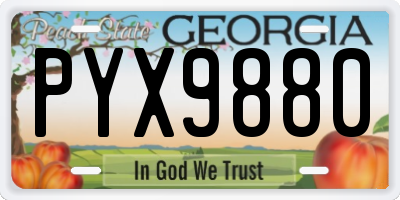 GA license plate PYX9880