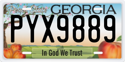 GA license plate PYX9889