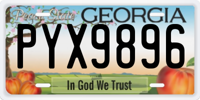 GA license plate PYX9896