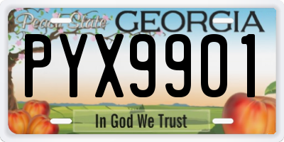 GA license plate PYX9901