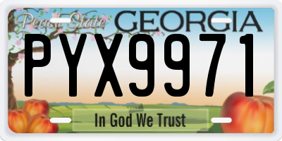 GA license plate PYX9971