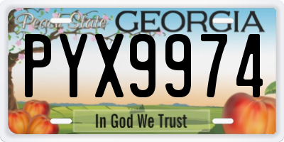 GA license plate PYX9974