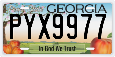 GA license plate PYX9977