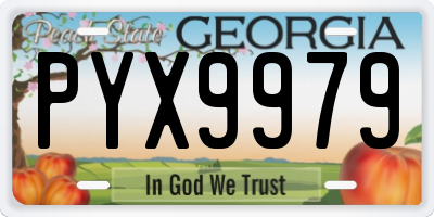 GA license plate PYX9979