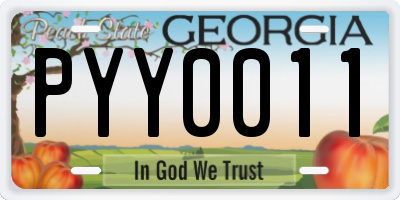GA license plate PYY0011