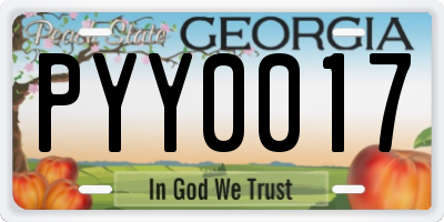 GA license plate PYY0017