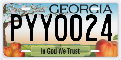 GA license plate PYY0024