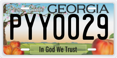 GA license plate PYY0029