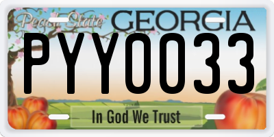 GA license plate PYY0033