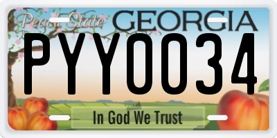 GA license plate PYY0034