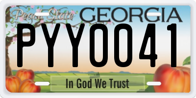 GA license plate PYY0041