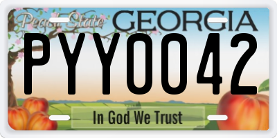 GA license plate PYY0042