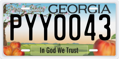 GA license plate PYY0043