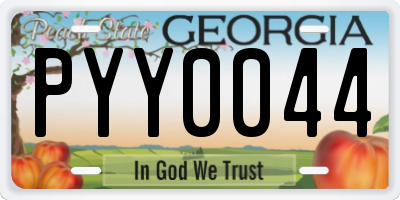 GA license plate PYY0044