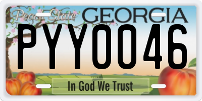 GA license plate PYY0046