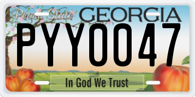 GA license plate PYY0047