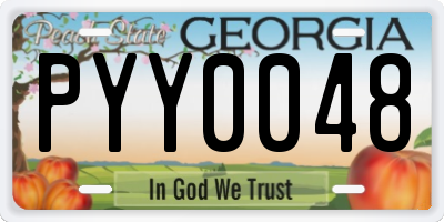 GA license plate PYY0048