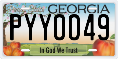 GA license plate PYY0049