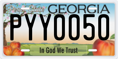 GA license plate PYY0050