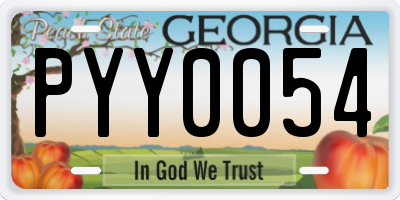GA license plate PYY0054