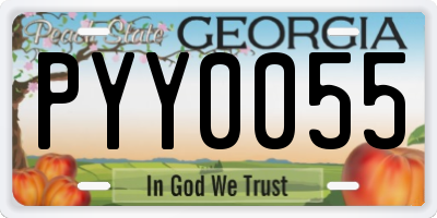 GA license plate PYY0055